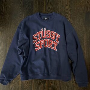 Stussy Sport Navy and Red Men's Crewneck